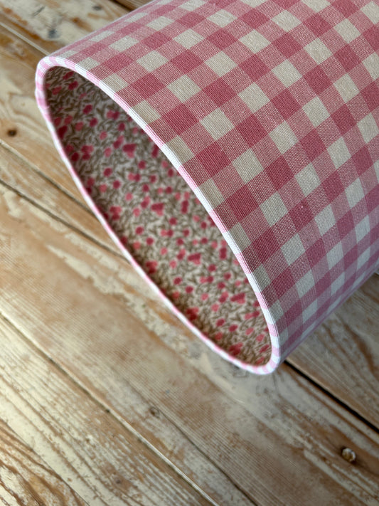 Laura Ashley Pink Gingham Liberty Lined Lampshade 25cm