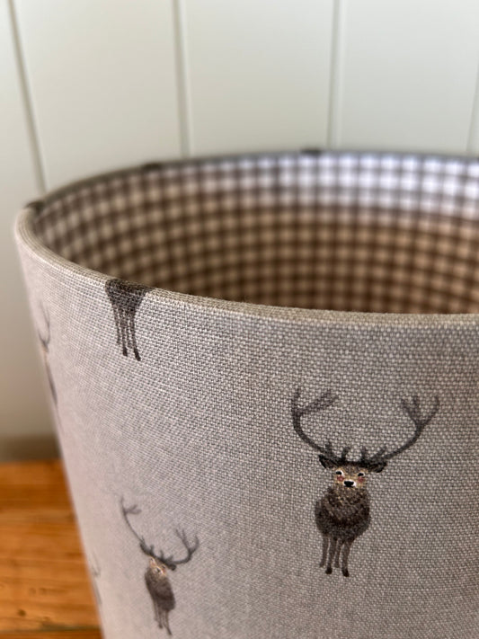 Highland Stags & Gingham 25cm Lined Lampshade